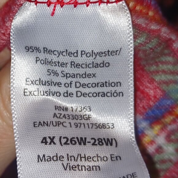 Aria Collection 4X Red Plaid Ultra-Soft Nightgown With Pockets Christmas - Picture 5 of 5